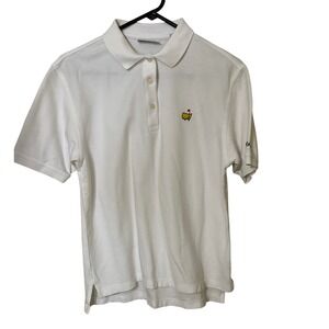 Masters Collection White Golf Polo Shirt Mens Size Medium Masters Logo